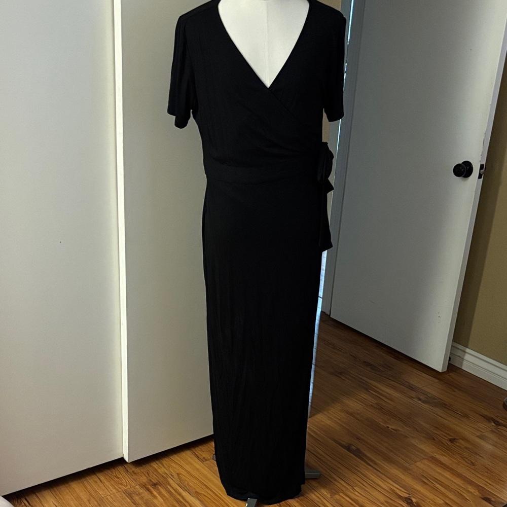 Forever 21 Black Wrap Maxi Dress with Side Tie